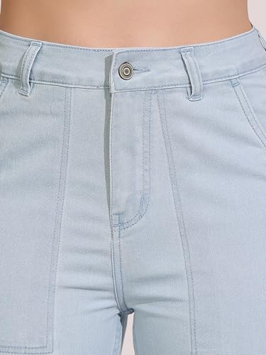 Image of Dolce Crudo Boot Cut High Rise Cropped Jeans for Women