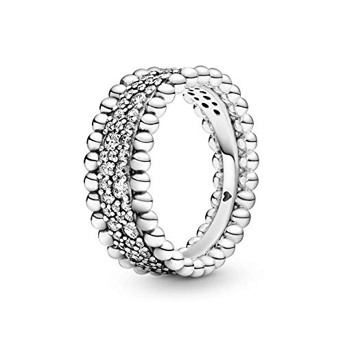 Preisvergleich Produktbild Pandora Damenring Beaded Pavé Band 198676C01, Silber