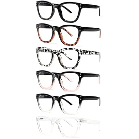 SIGVAN 6 Pack Reading Glasses for Women Men Blue Light Blocking Square Fashion Readers with Spring Hinge Computer Eyeglasses (6 Multicolor, 2.00, x) Cover
