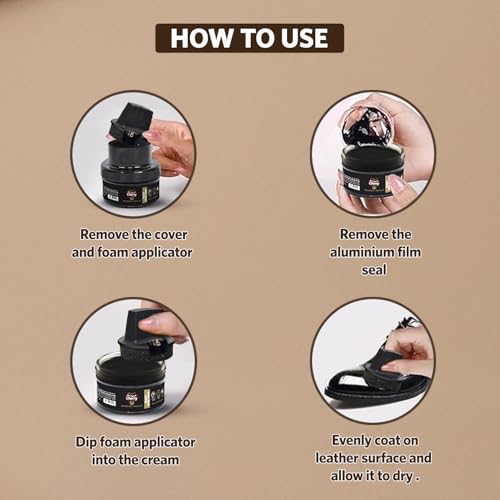 Image of Cherry Blossom Shoe Cream with Built-in Applicator | Premium Leather Care | Rejuvenates Faded Color | Polishes In 30 Secs | 10X More Shine| Mess Free (Black, 48 gm)