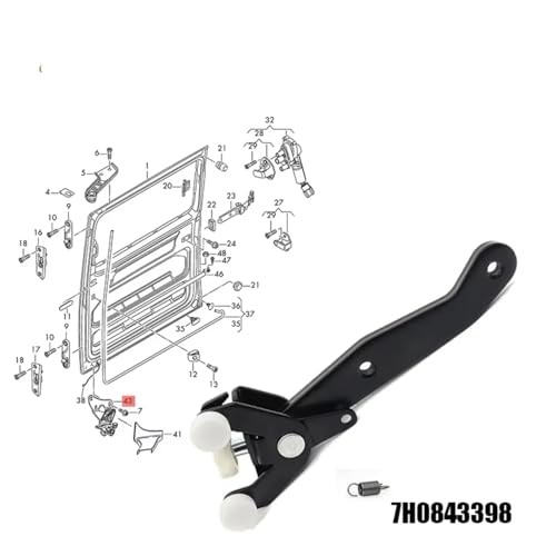 Rodillo inferior derecho VW Transporter recambio guía de puerta corredera lateral 7H0843398H 3