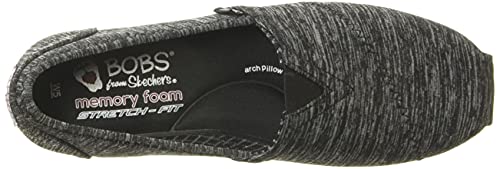 Bobs From Skechers Women's Plush-33910 Flat, Black Heather, 7 M Us #TOP4