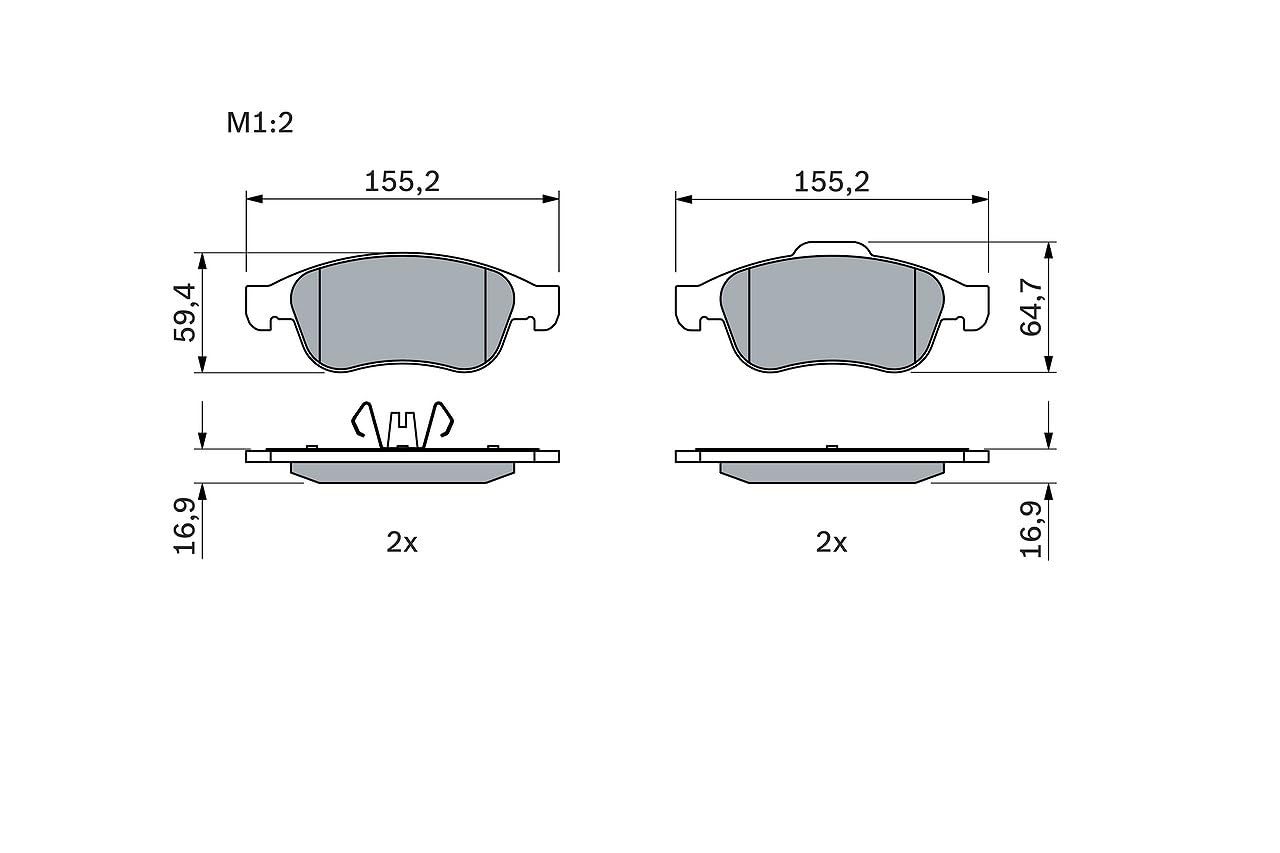 BOSCH Jeu de garnitures de frein, frein à disque 0986494441 | Qualité Bosch - Réduction du Bruit et de la Poussière - Certifié ECE-R90 - Sans Cuivre