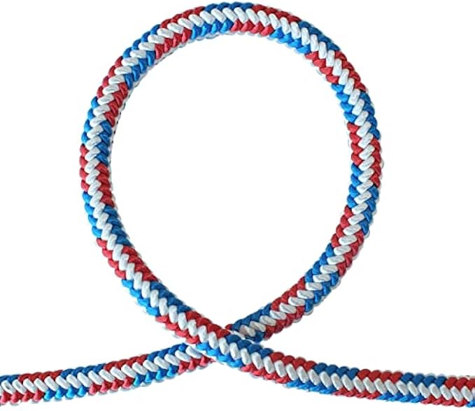 Pelican Arborist- 16 Strand 12.7 mm Arborist Climbing Rope - 7000 lbs Breaking Strength Static Climbing Rope Rescue Operations Tree Pulling Tree Cutting | 1/2 in x 200 ft (Sewn Eye), Red/White