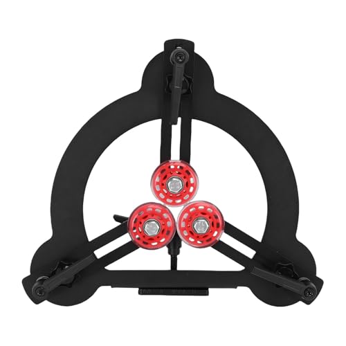 Ycauty Lunetta Fissa per Tornio per Legno con 3 Rulli Rivestiti in Gomma - Design a Doppio Cuscinetto per Torni Oscillanti da 8 Pollici