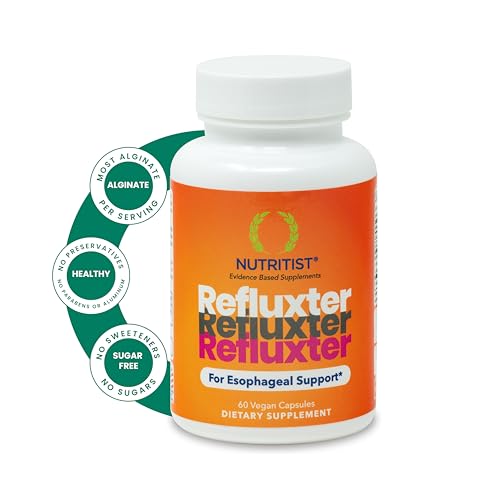 Refluxter Sodium Alginate Capsules 1000+ mg for Acid Reflux LPR & GERD