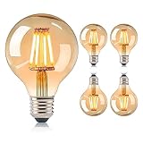 💒【Características Técnicas 】Bombilla de filamento LED, tapa de bayoneta E27 Base, 220V-240V, 2300K de color blanco cálido, luz ámbar. Lámparas Edison de filamento LED de estilo retro G80, la bombilla LED de 4W reemplaza la bombilla incandescente de 40W, ahorre hasta un 90% de consumo de energía.