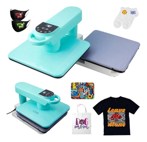 Máquina de Impressão Automática de Camisetas 3838 Prensa Térmica Azul Única 127V