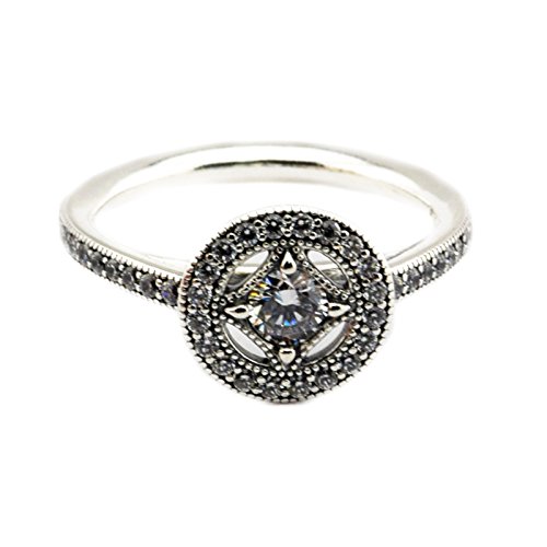 Fits European Style Jewelry Vintage Allure Silver Ring with CZ 100% 925 Sterling Silver Rings for Women Gift Wholesale (54)