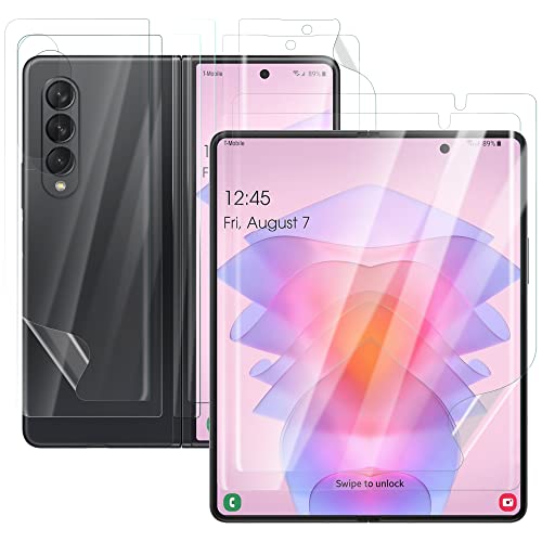 Ermorgen Juego de 2 protectores de pantalla de repuesto para Samsung Galaxy Z Fold 4 5G (lámina interior + lámina exterior + lámina trasera + lámina de bisagra) 3D HD Cover
