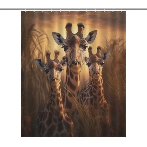 Rideau de douche girafe tissu polyester imperméable 60x72 - 7