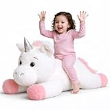 Taille géante : la peluche licorne de 81,3 cm est de taille adaptée pour les câlins et la compagnie. Une telle taille peut apporter un sentiment de sécurité, même si elle est placée à côté comme décoration, elle attire toujours l'attention.
