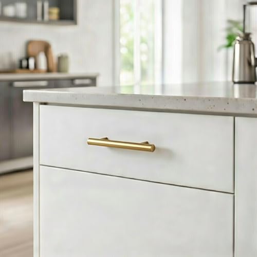 Cosmas 10 Pack 305-030BB Brushed Brass Steel Pull 3 Inch Hole Centers image 4