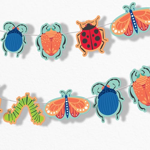 Big Dot of Happiness Bug Garland Banner Bugs Birthday Party Decorations Insects Banner Backdrop 30 Feet of Cord 15 Double-Sided Colorful Beetles Caterpillars Butterflies Ladybugs