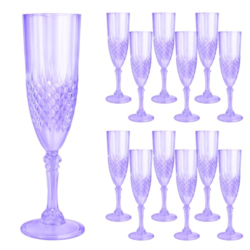 CHICERA Purple Plastic Champagne Flutes