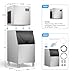 Commercial Ice Machine 550LBS/24H,Storage 400LBS,Large Industrial Ice Maker,Ice Ready in 5-15min,with Self-Cleaning Mode,with Timing Function,30 Levels of Ice Thickness Adjustment,Stainless Steel