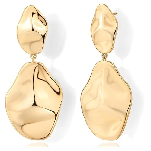 Pendientes Mujer Oro, pendientes dorados, pendiente hipoalergenicos mujer, Pendiente de Oro de Acero Inoxidable, Regalos de Joyería