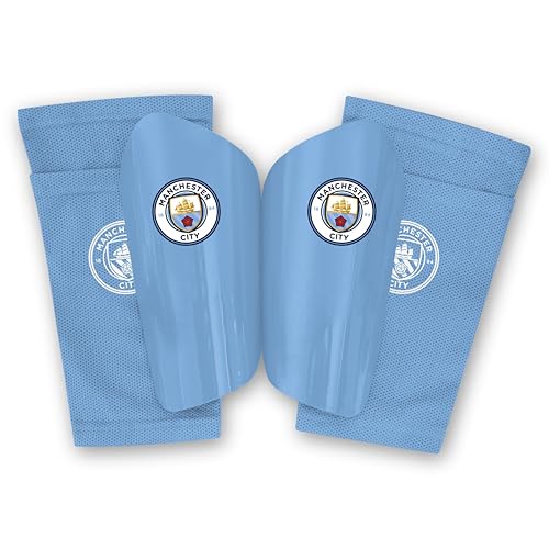 Hy-Pro Manchester City F.C. Shin Pad With Sock Sleeve Junior Shin Guard