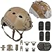 Ultra Thick Tactical Helmet for Airsoft/Paintball Set - 650g ABS High-Cut Helmet + 500D Helmet Waterproof Cover(Brown,M)