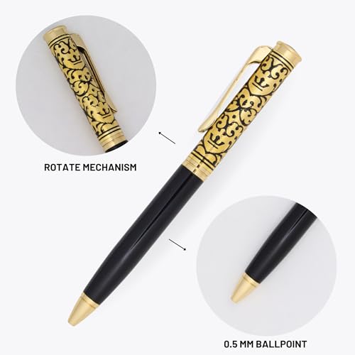 Image of Personalized Engraved Pen, Premium Metal Ball Pen with Blue Ink, Elegant Gold Finish, Smooth Writing Gift Pen for Office, Professionals, Corporate Gifting