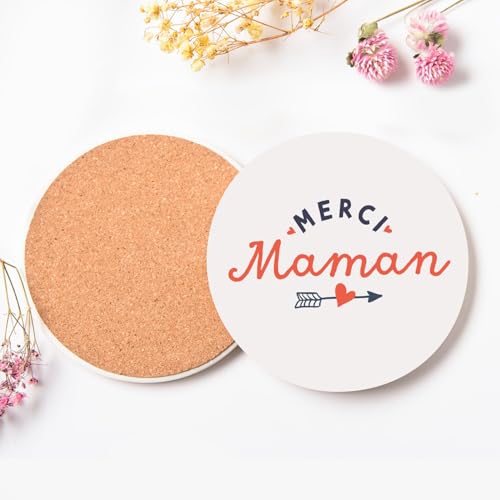 Sous verre ronds en céramique de table haute qualité lot de 6