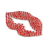 Enwye 12 Stück Lippen-Strass-Applikation Zum Aufbügeln, Kuss-Lippen, Kristall-Hotfix-Transfer-Aufkleber, Rot, Bling-Patch-Aufkleber Für Jeans, Hut-Dekoration