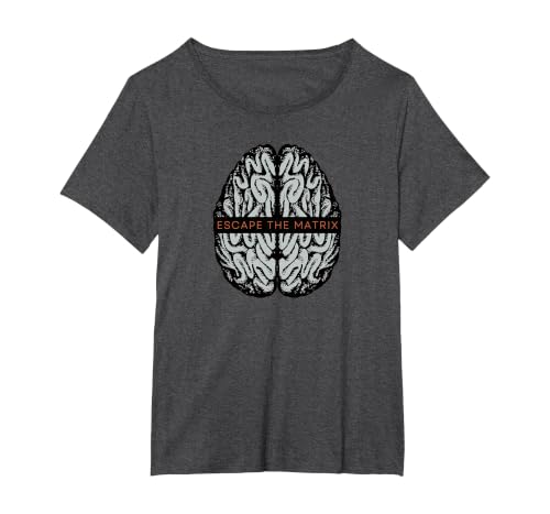 Escape THE Matrix T-Shirt, Women's Plus, Dark Heather Grey, 3X