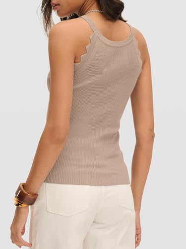 Image of ANRABESS Womens Summer Tank Tops Sleeveless Ribbed Camisole | Spaghetti Strap Cami Sweater, Soft Lightweight, Slim Knit, Casual Beach Vacation Travel Office Clothes, Spring Fall Layering