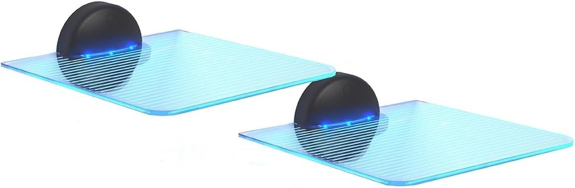 GALVANOX LED Illuminated Floating Wall Shelf, Wall Mounted Decor Display Shelves with Color Changing Lights (2)