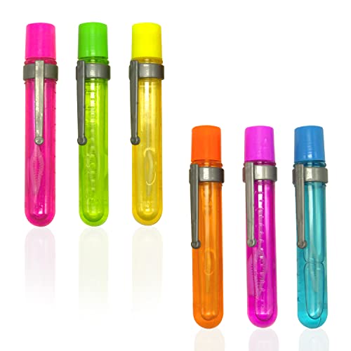 Dazzling Toys Bubble Test Tube – Pack of 6 Bubble Wands with Liquid Tubes for Kids, Cool Outdoor Game Supplies for Children, Party Favor Stuff, Gifts for New Year & Birthday, Summer Toy for Toddler