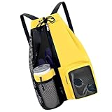 Oxtxuzdm Schwimmausrüstung Netztasche Kordelzug Schwimmen Gym Pool Rucksack Getrennte wasserdichte Tasche mit trockenen Fächern Outdoor Schwimmtasche Netzschnur Nass und Trockenpackung