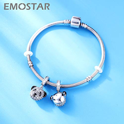 Image of Animal Theme Charms, Mom /Child of Owl Bear Dog, Rabbit Flamingo Elephant Panda Cat Parrot Crocodile Unicorn Charms in 925 Sterling Silver, Fit European Bracelet /Necklace, Gift for Mother /Friend /Lover
