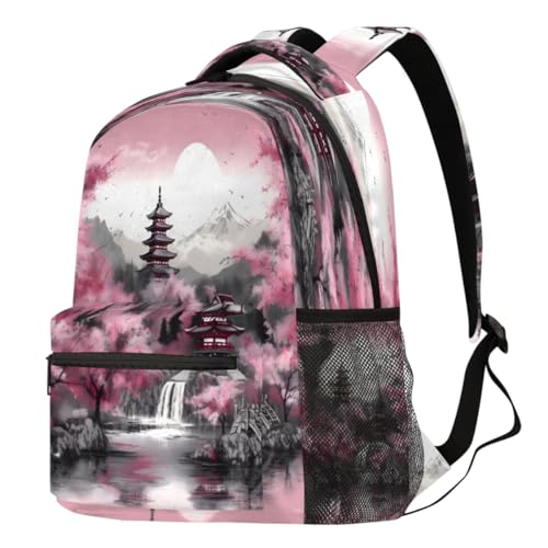 Sac à dos paysage japonais mixte pour voyage randonnée et ordinateur