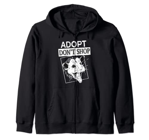 Adopta, no compre gritando opposum - Opossum Lover Sudadera con Capucha