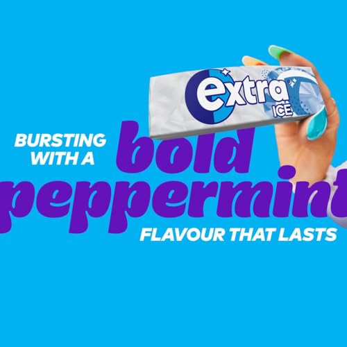 Extra Ice Peppermint Sugar Free Chewing Gum, 5 x 10 Pieces