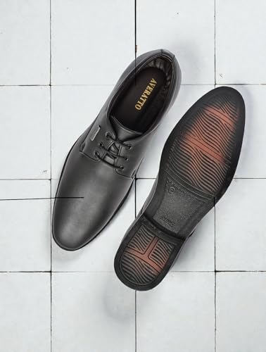 Image of Derby Shoes with Lace-Up Closure, Synthetic Upper, Airmix Sole, Black, Lightweight, Classic Formal Style for Men