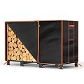 GREENER Firewood Rack Cover 4FT- 600D Heavy Duty Wood Racks Outdoor for Firewood Waterproof Firewood Cover Weather Resistant Cover with PVC Coating Wood Rack Cover -29" Height
