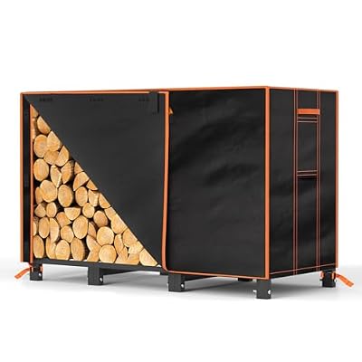 GREENER Firewood Rack Cover 4FT- 600D Heavy Duty Wood Racks Outdoor for Firewood Waterproof Firewood Cover Weather Resistant Cover with PVC Coating Wood Rack Cover -29" Height