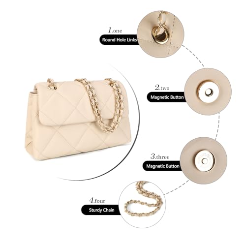 Image of Gladdon Quilted Crossbody Purses for Women Small Ladies Shoulder Bags with Chain Trendy Clutch Purse Cute Designer Bag