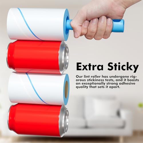 Extra Sticky Lint Roller, Mega Value Set 1000 Sheets for Pet Hair Removal, Dog and Cat Lint Remover for Clothes, Furniture, Carpet - Thumbnail 7