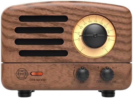Muzen Portable Bluetooth Speaker, OTR Wood Vintage Small Wireless Speaker, FM Radio with Antenna AUX, 10h+ Long Playtime, High Fidelity Stereo Audio with Suitcase, for Gift Home Picnic - Image 8