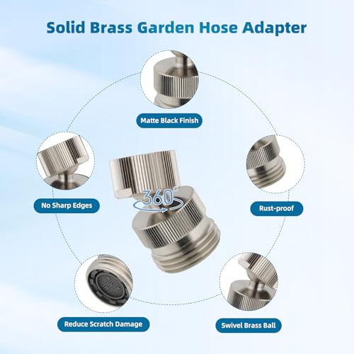image for Hibbent Swivel Faucet Adapter Kit, Solid Brass 3/4
