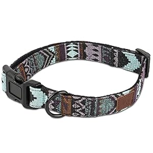 Embark Urban Dog Collar for Large Medium Small Dogs Durable Collars for Male Female Dogs Thick Nylon Material Hardware Leather Embossed
