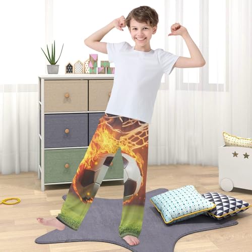 Pajama Pants Soccer Flying with Fire Long Sleep Pants Lounge Bottoms3