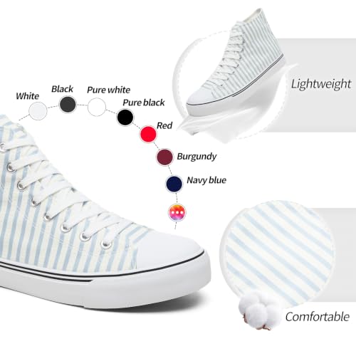 Image of yageyan Men's High Top Canvas Sneakers Fashion Lace up Walking Shoes Casual Classic