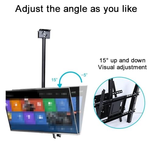Support TV plafond double face élimine reflets sur écran incurvé plat