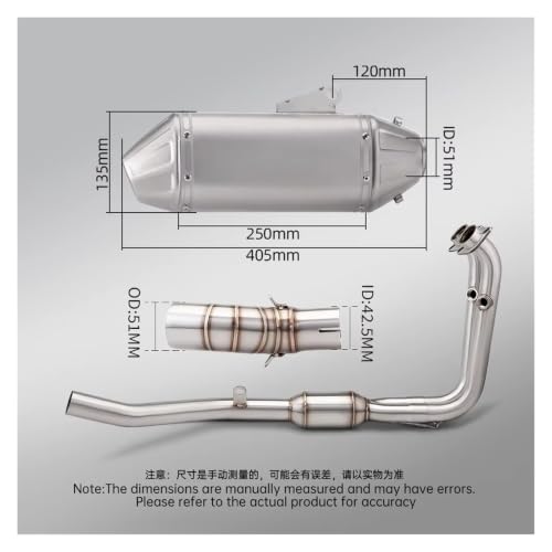 Silencieux échappement 450MT en acier inoxydable durable