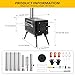 KUNGKA Black Wood Burning Tent Stove, 7 Section Stainless Steel Chimney, Portable Hot Tent Stove for Camping, Hunting, Ice Fishing