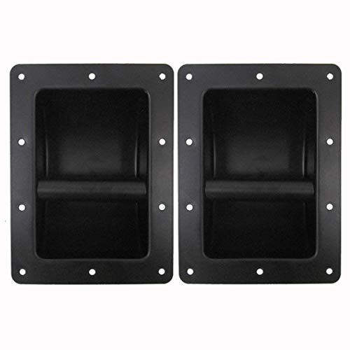 Miyako Recessed Speaker Cabinet Bar Handles - 9" X 7" - High Strength Black Metal Holder With Precision Drill Holes Ideal For Upgrading Or Replacing Your Damaged Handles On Large Boxes 1 Pair (21-823) #TOP11