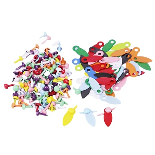 SM SunniMix 100Pcs Picture Frame Turn Buttons 100Pcs Mini Brads Kids Gift Picture Hangers Flat Metal Turn Buttons for DIY Projects Photos